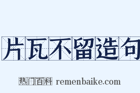 片瓦不留造句是什么意思的图片